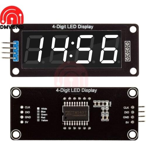 0.56" LED Display Tube Module TM1637 4-Digit 7 Segments LED Display Tube Clock Double Dots Module White LED Display Module