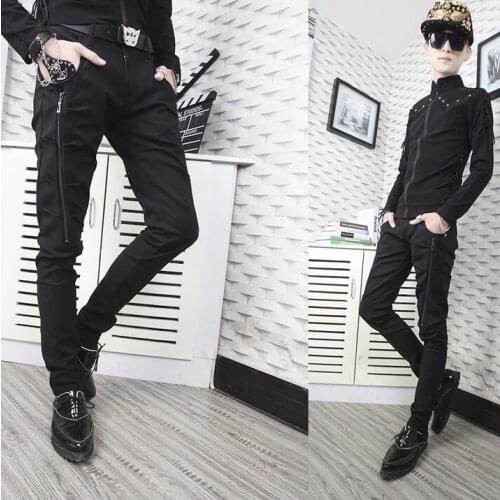 2020 autumn personality trousers men casual pants harem pant mens feet trousers fashion pantalon homme street novelty zipper