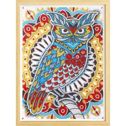 DIY5D animal owl bird full round diamond special-shaped diamond handmade cross stitch crystal diamond kit iris Mosaic decorative
