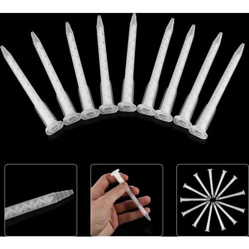 50pcs MA5.4-17S PP Static Mixer Mixing Nozzle AB Plastic Mixed Glue Nozzle 103.6mm for Epoxy Resin Adhesive Tool 50ml