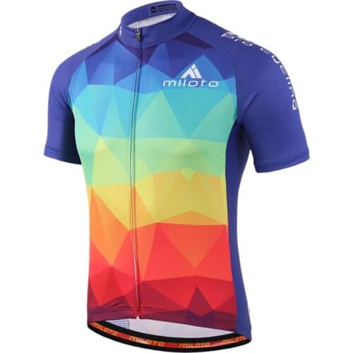 Genuine Miloto Mens Short Sleeve Cycling Jersey Plus Size 5XL Bike Shirt Sweatshirt Jersey Quick Strips Sports 100% Polyester