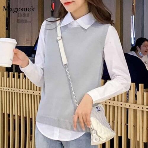 New Fashion Loose Casual Knitted Sweater Vest Sleeveless Pullover Knit Vest Top Women Autumn Winter Women Sweater Vests 11933