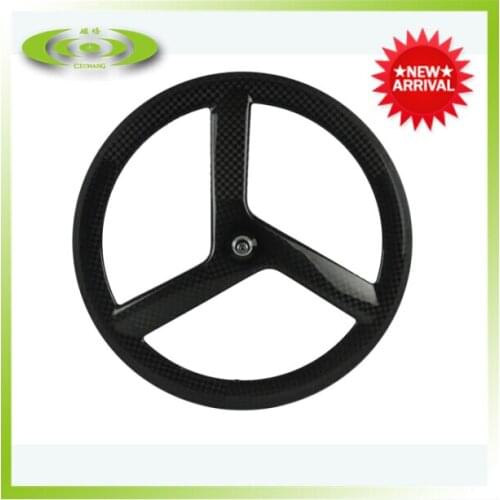 New arrvial 3 spoke carbon wheel with 12K glossy finish tri spoke wheel in promotion