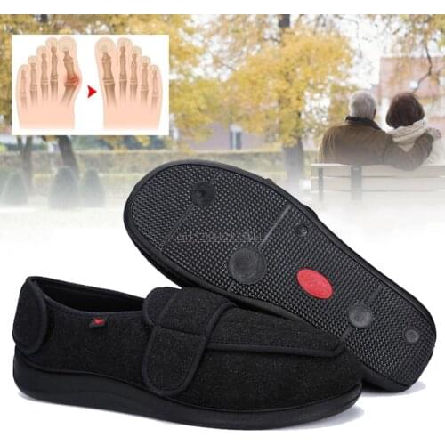Pain Relief Comfy Memory Foam Closed Toed Diabetic Edema Adjustable Flat Shoes Braces Supports