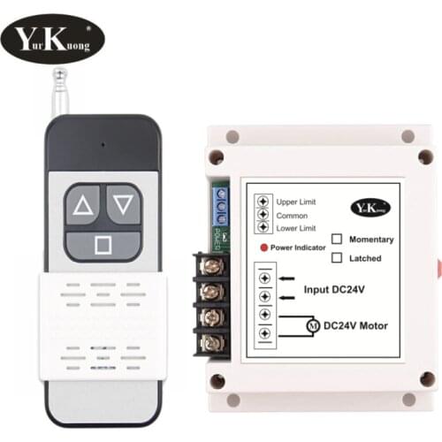 DC24V 2CH Motor Remote Control Switch Motor Forwards Reverse Up Down Stop Door Window Curtain Wireless TX RX Wire Limited Switch