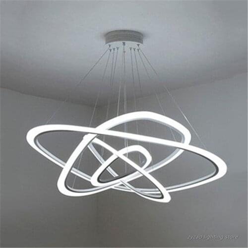 Nordic Modern Living Room Led Hanging Light Dining Room Restaurant Kitchen Pendant Lights Simple Ring Shape Acrylic Pendant Lamp
