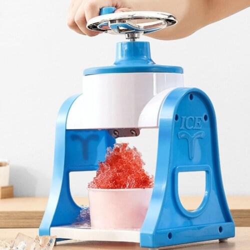 Portable Manual Ice Crusher Shaver Handheld Snow Crushing Ice Machine Stainless Steel Blade Shredding Ice Slush Maker