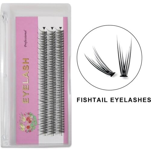 AINIFLY Popular Fishtail Type Fashion Dovetail Eyelash Two Long Middle Short False Lash Premade Fans Individual Mink Eyelashes