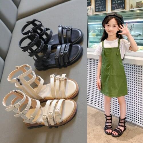 Fashion Teenage Girls Shoes Gladiator Sandals For Little Girl Sports Summer 2021 Dress Children Princess Shoes 3 5 7 8 9 12 Year