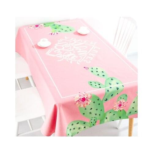 Modern pink style coffee table cloth linen tablecloths cover towels thick rectangular antependium decoration round desk cloth