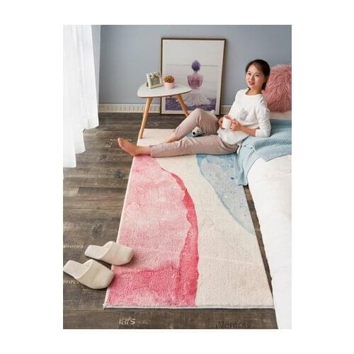 Nordic Modern Art Carpet Pink Blue Creative Bedroom Living Room Rectangular Mat