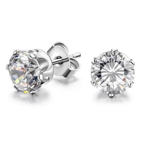 Chavin Single Zircon Stone, Steel Unisex Earrings 5mm. ai09-5mm