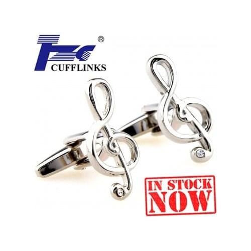 Music Note With Stone Cufflink Cuff Link 2 Pairs Free Shipping Promotion