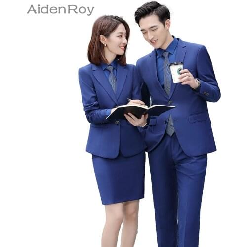 2021SS Men Suits Slim Fit Business Professional Formal Wear Classic Suit Blue Gray Blazer+Pants 2 Piece Set Plus Size S-5XL