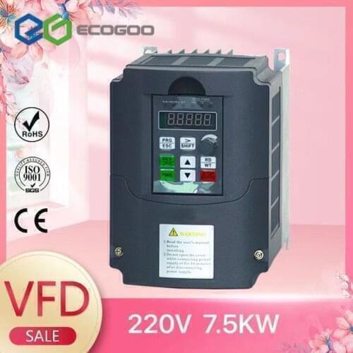 7.5KW 220V VFD Single Phase input 220v and 3 Phase Output 220V Frequency Converter/Speed Drive PMW Frequency Inverter