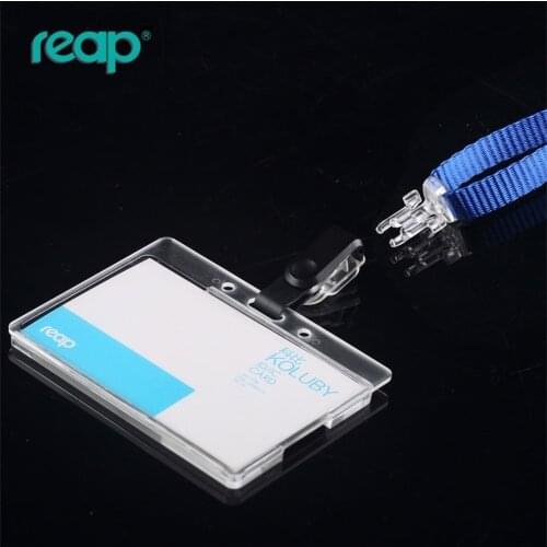 7127 85*54mm Reap Transparent Card with Muti-color Lanyards Exhibition Staff for Office Id Name Tags and Badge Holder