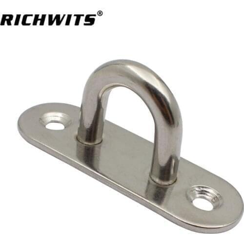 8mm Stainless Steel Oval Pad Eye Plate Marine Hardware U-shaped Hook Loop