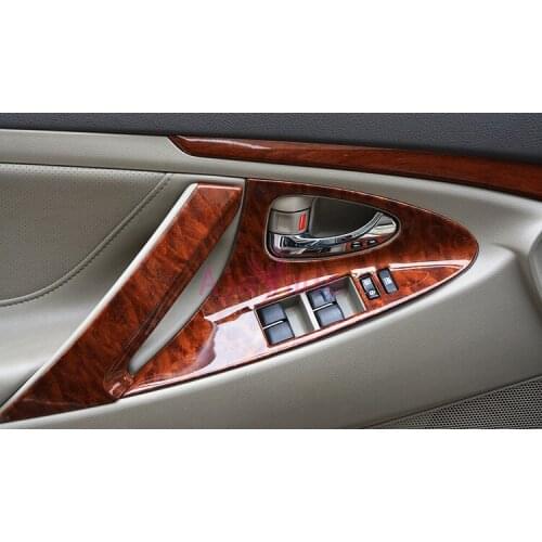 Accessories For Toyota Camry 2006-2011 Interior Wood Color Door Holder Trims Panel Frame Kit Overlay Cover Car Styling