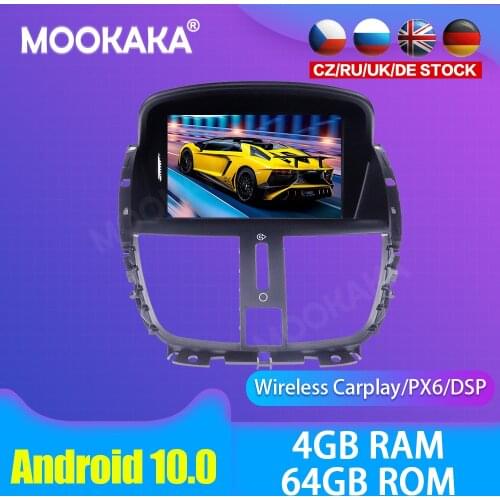 Android 10.0 Car multimedia DVD Player GPS Radio For Peugeot 207 2008-2014 GPS Navigation Stereo DSP Audio PX6