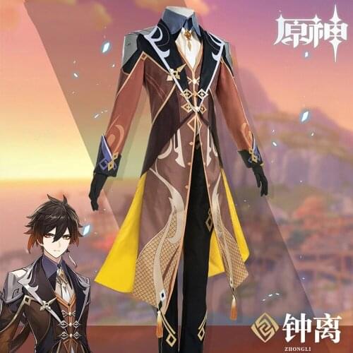 Animal Game Genshin Impact Cosplay Zhongli Costume Zhongli Game Suit Uniform Halloween Christmas Carnival Party Men Suit Gifts