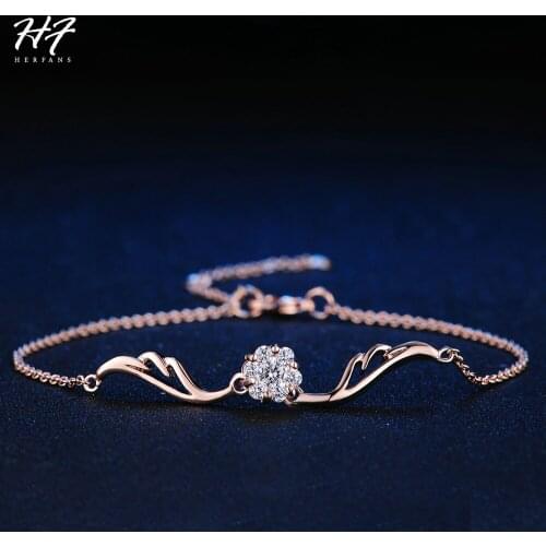 Romantic Angel Wings Chain Bracelet for Women AAA+CZ Rose Gold Color Silver Color Fashion Jewelry Xmas Gift for Girl H081