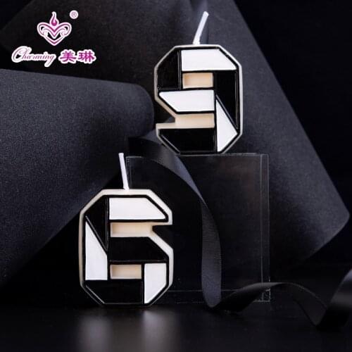 Black and white creative birthday digital candle net celebrity party birthday cake decoration childrens scene layout net