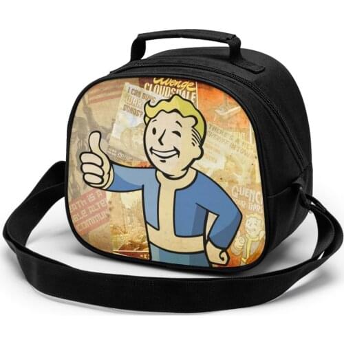 Fallout Childrens meal bag Waterproof Portable Zipper Thermal Oxford Lunch Bags For Women Convenient Lunch Box Tote Food Bags