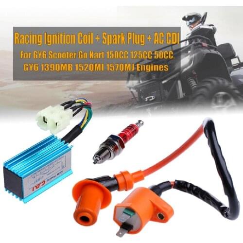 Racing Performance CDI+ Ignition Coil + Spark Plug Fit Gy6 150cc 125cc 50cc WEQ