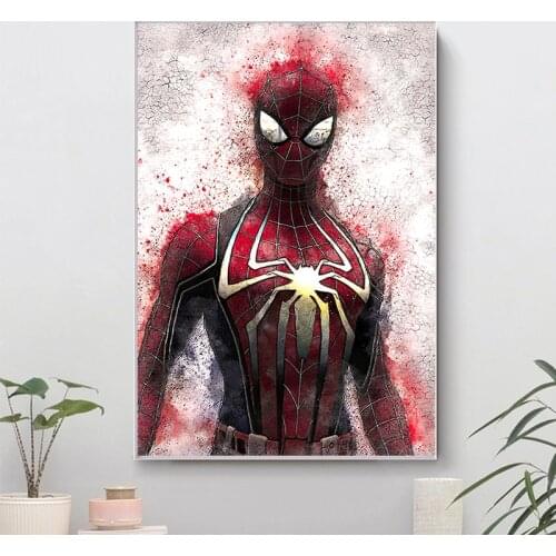 Movie Superhero Canvas Painting Spiderman Anime Wall Art Decor Picture Poster and Print for Living Room Home Decoration