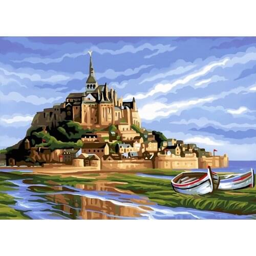 Painting By Numbers DIY Mountain Landscape Room Wall Art Unframed Oil Paint For Adults Home Decoration 50x40cm