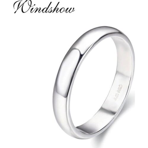 990 Pure Sterling Silver D Shape Thick Band Rings For Women Wedding Engagement Jewelry Finger Anillos Bague Aneis bijoux Anillo