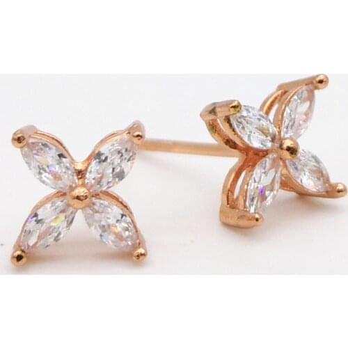 Mrs Sterling silver original classic rose golden golden horse eye yellow zircon earrings stud earrings jewelry lovers love