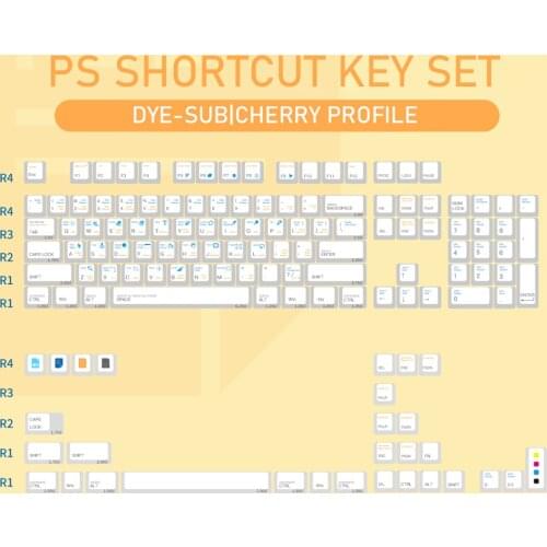 PS Shortcut Key Hotkey Set Cherry profile Dye Sub Keycap Set thick PBT for keyboard gh60 xd60 xd84 tada68 87 104 BM60 BM65