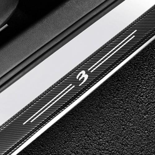 4PCS Auto Anti-Scratch Stickers For Mazda 3 Car Door Threshold Plate Carbon Fiber Protector Door Sill Guards Decor Accessories