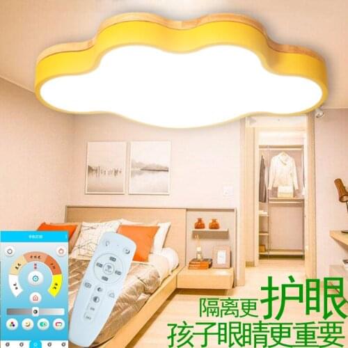 New Cloud Ceiling Lamp LED Modern Minimalist Childrens Room Bedroom Lamp Color Macaron Wooden Lamp