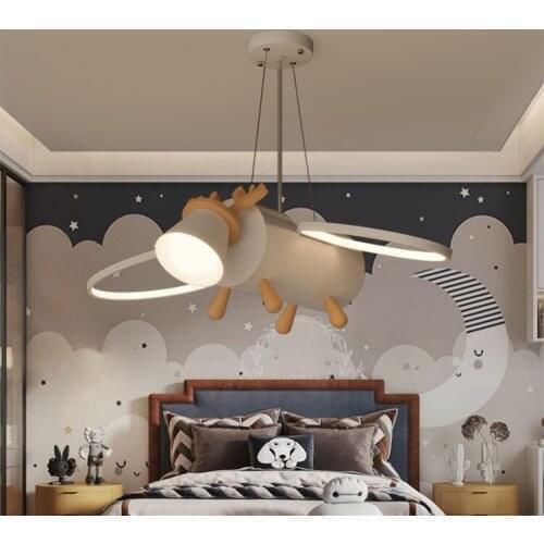 2021 new dynamic deer chandelier Nordic simple creative cartoon boys and girls childrens room bedroom lamps