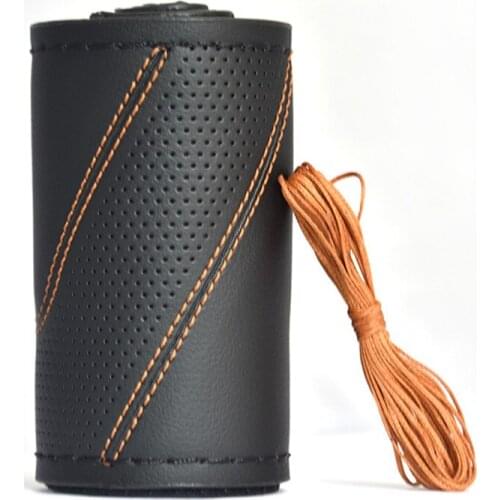 Auto Steering Wheel Cover Wear-resistant Soft leather Car Steering-Wheel Protector Braid With Needles Thread 38cm DIY Accessorie
