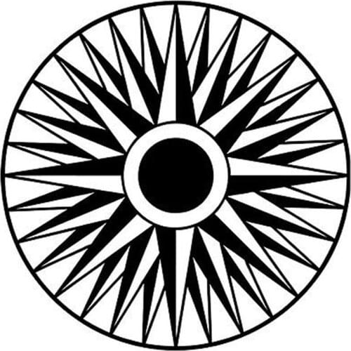 15cm*15cm Originality Tribal Compass Vinyl Decals Motorcycle Car Sticker Black/Silver S6-3513