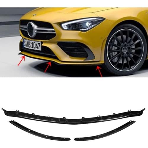 3Pcs Front Bumper Lip For Mercedes Benz W118 C118 CLA35 CLA180 CLA200 CLA250 AMG Line 2019-2024 Splitter Canards Air Vent Cover