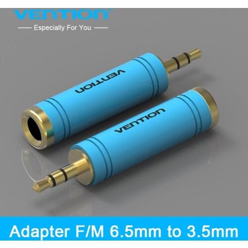 Vention 3.5mm Male to 6.5 mm Female Adapter 3.5 plug to 6.35 Jack Stereo Speaker Audio Adapter converter for Mobile Phone PC 1PC