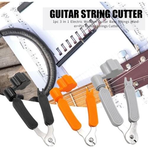 Durable Guitar String Winder Solid Color Musical Instruments Repair Tool Electric Guitar Strings Winder Pin Puller Cutter