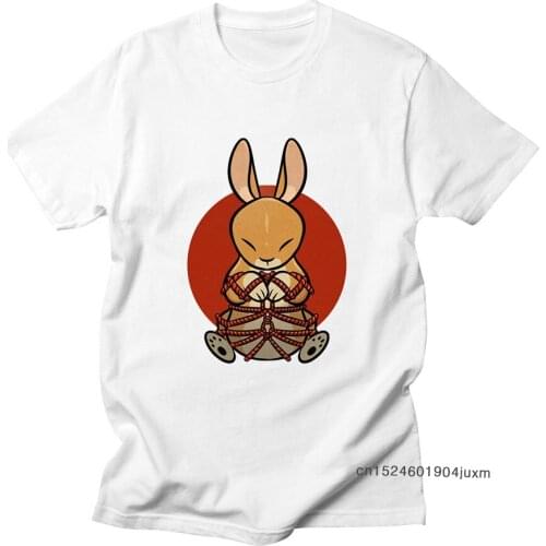 Rope Bunny Casual T Shirt Male Funny Comfortable Breathable Graphic Kawaii Sweet Cartoon Fashion Ladies Male Tshirt Plus Size
