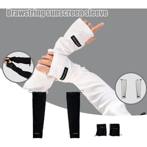 Sun Protection Hand Sleeves Ice Sleeves Drawstring Adjustable Sleeves Soft and Comfortable XR-Hot