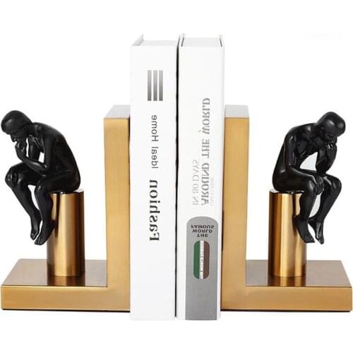Modern Study Bronze Metal Ornaments Book By Creative Ornaments Home Furnishings European Abstract Character Bookends