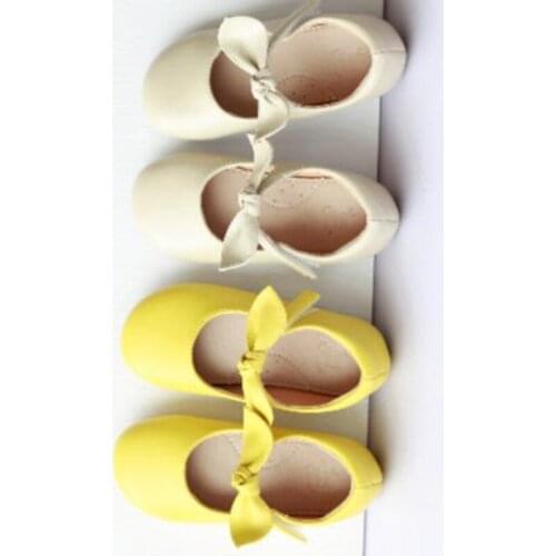 Girl‘s Genuine Leather Bow Princess Shoes Soft Sole Baby Childrens Rubber Sole Toddler Loafer Discount