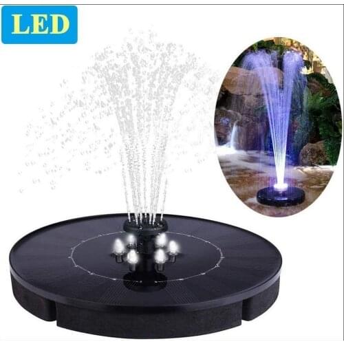 2.4 W 6 LED Solar Fountain Solar 5 Different Nozzles Water Fountain Garden Pool Pond Outdoor Solar Panel Garden Decoration 6