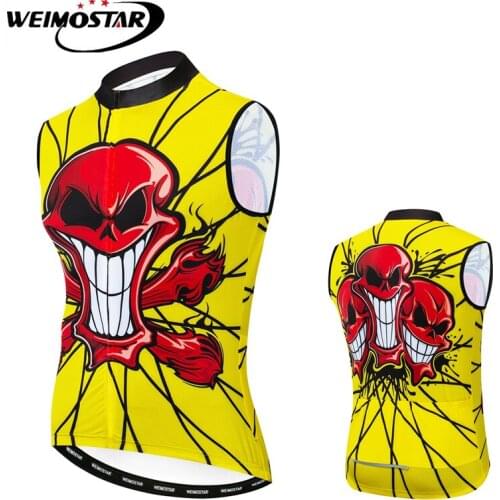 Weimostar Mens Sleeveless Cycling Team Summer Breathable MTB Bicycle Clothes Bike Jersey Ropa Maillot Ciclismo