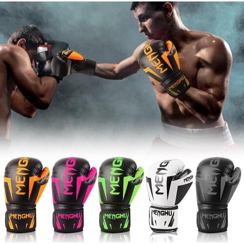 1 Pair Boxing Gloves with Wrist Support Straps Muay Thai MMA Punching Training Bag Gloves Handwraps Kick Boxing Sports Mittens