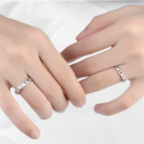 1pcs Hollow Letters Fashion Rings for Women Party Favors Gift for Girlfriend Valentines Gifts for Wedding Souvenir Party