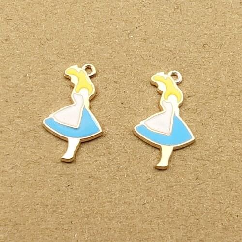 10pcs 14x25mm enamel girl charm for jewelry making and crafting earring pendant bracelet necklace charm